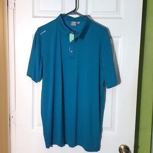 Ping teal/black striped Golf Shirt